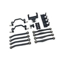 thumbnail image 5 of Almencla 1/16 RC Upgrades Kit Front and Rear Shock Metal Chassis Link Rods Steering Servo Mount for Model Truck DIY Modified black, 5 of 7