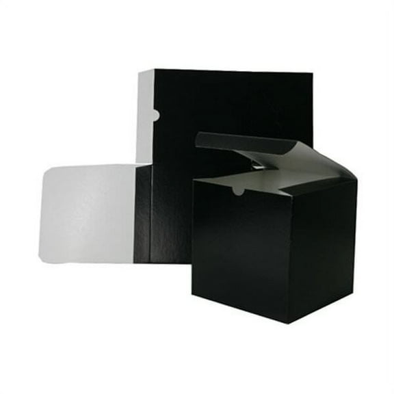 JAM Paper Gift Boxes, 6 x 6 x 6, Black, 1/Pack