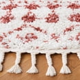 thumbnail image 3 of SAFAVIEH Berber Fringe Vinal Aztec Shag Area Rug, Ivory/Rust, 6'7" x 6'7" Round, 3 of 11