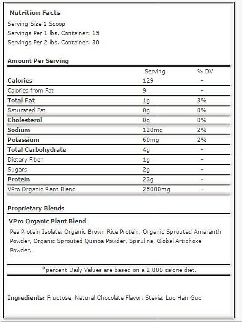 NutraKey V Pro Protein Powder, Chocolate, 2 Lb