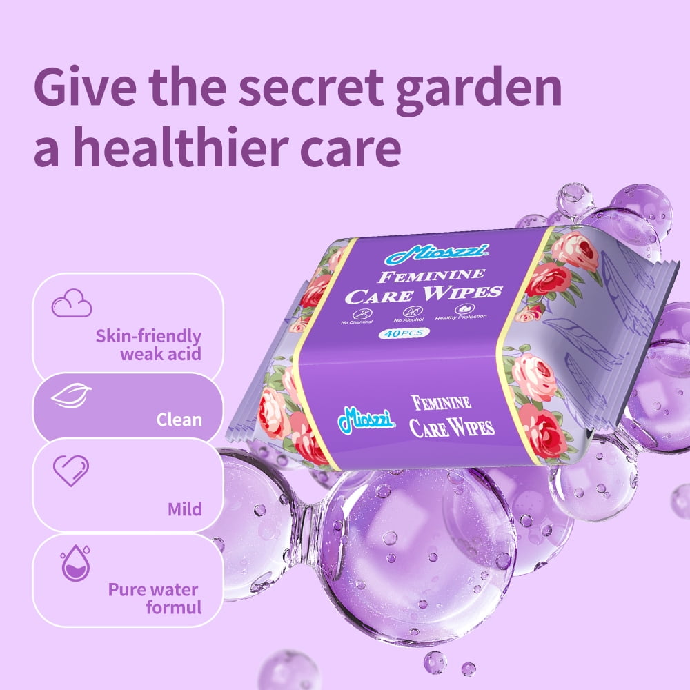 Mioszzi Gentle Daily Feminine Wipes, Hypoallergenic, Alcohol-Free, 6 Packs, 240 Total Count