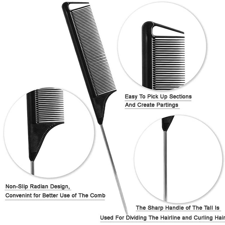 5 Pieces Hair Edge Brush Double Sided Control Hair Brush Comb Combo Pack  Smooth Comb Grooming (5 Colors)