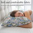 thumbnail image 5 of Blue Pink Spring Floral Pillow Covers, Linen Long Throw Pillow Case, Vintage Summer Botanical Holiday Pillow Protector Decorative Cushion Cover for Living Room/Bedroom 24" x 36", 5 of 8