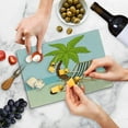 thumbnail image 5 of Beach Cutting Board, Cartoon Style Drawing Palm Tree Coconut and Sunbed on Sand Summer Season Pattern, Decorative Tempered Glass Cutting and Serving Board, Small Size, Multicolor, by Ambesonne, 5 of 5
