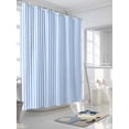 thumbnail image 3 of Fsddascl Blue White Stripe Shower Curtain Set - 72" x 78" Washable Bathtub Curtain with 12 Hooks, Modern Minimalist Geometric Striped Waterproof Fabric Stall Shower Curtains for Bathroom/Bathtub, 3 of 6