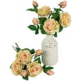 thumbnail image 3 of Northlight Real Touch™ Cream and Pink Artificial Rose Stems, Set of 6 - 26", 3 of 9
