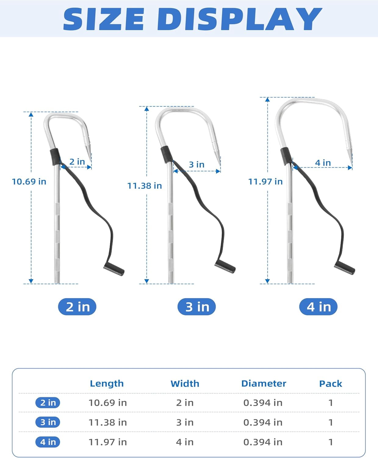 BLUEWING Fishing Gaff Hook Extra Sharp 316 Stainless Steel Spear Hook for Fishing Gaff Saltwater Harpoon Hook with Protection Cover for Mahi Mahi Tuna Wahoo 1pc, 2in, Model B