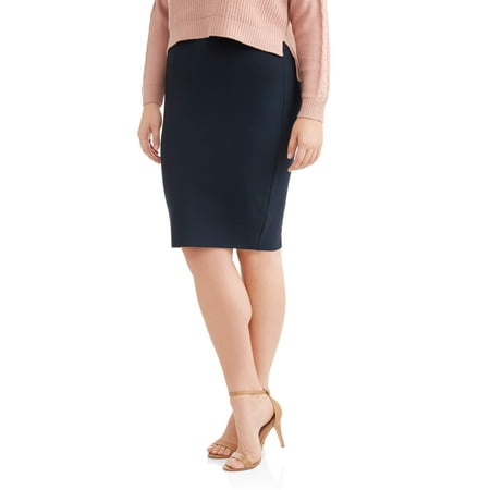Junior's Plus Sweater Bandage Slimming Pencil Skirt