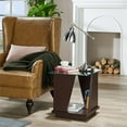 thumbnail image 2 of Furniture of America Miley Modern Glass Top End Table in Walnut, 2 of 3