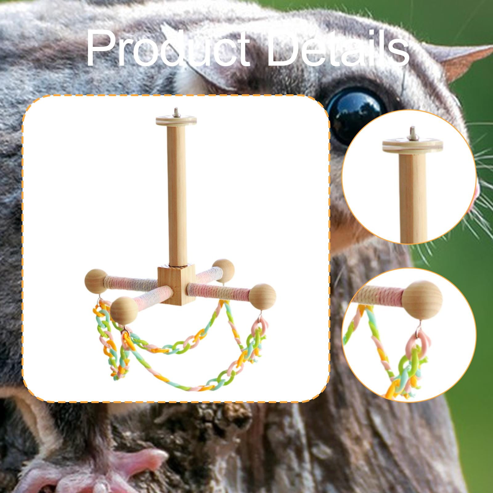 Bvdfgk Enrichment Cockatiel Toy Bird Stand Perch Toy Fun with Swing Rotating Parrot Toy