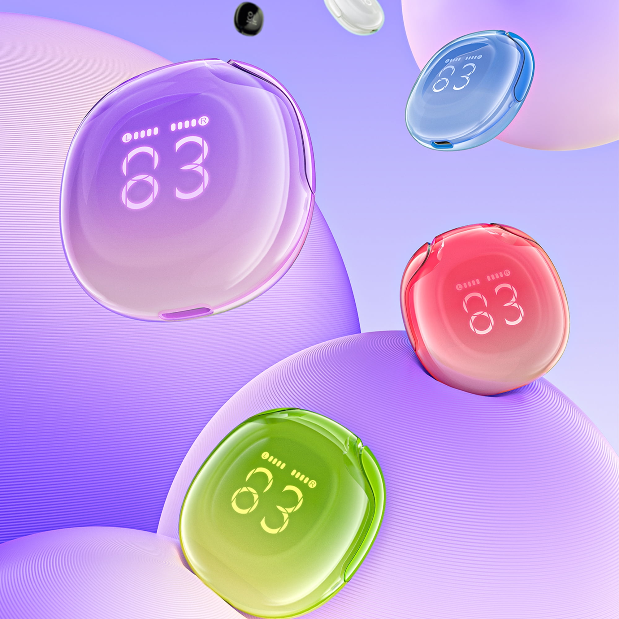 ACEFAST Wireless Earbuds Bluetooth 5.3 Noise Reduction TWS In-Ear Headset with LED Battery Display for Android/iOS  (Purple)