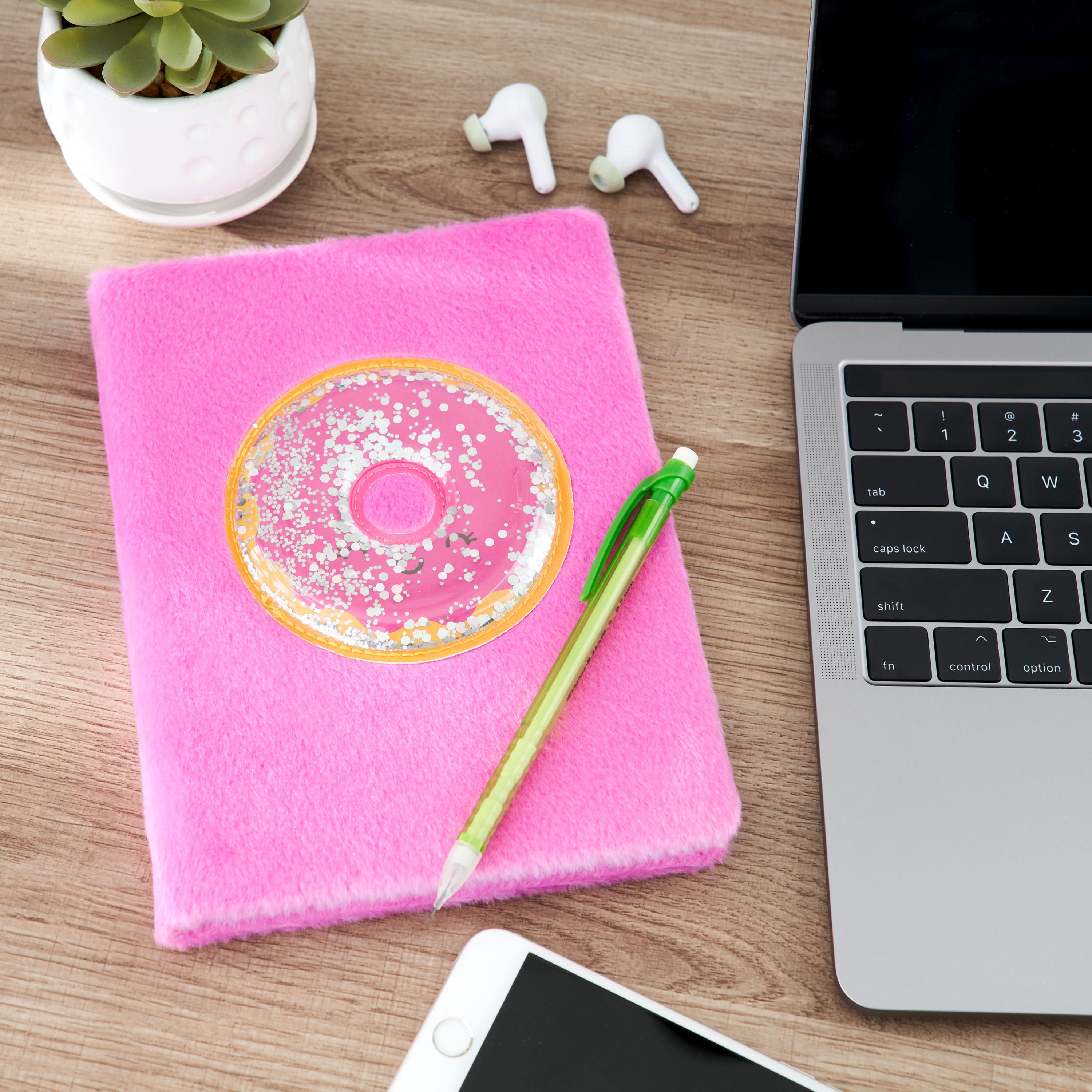 Pen+Gear Fuzzy Fabric Journal, Donut