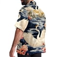 thumbnail image 3 of Swan Men's Short Sleeve Poplin Shirt, Casual Printed Button Down, Summer Beach Hawaiian Shirts, Unisex, 3 of 6