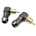 thumbnail image 4 of 20 Uds. Conector Conector de Audio Macho Codo de Ángulo Recto de 90 Grados Conector de Terminal de Altavoz para Soldar Cable de Vídeo, 4 of 9