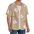 thumbnail image 2 of Susaid Egg and Avocado Print Men's Polo Shirts Button Down Short Sleeve Casual Summer Beach Vintage Shirts for Men-XX-Large, 2 of 5