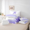 thumbnail image 6 of jejeloiu Bowtie Monogrammed D 7 Pieces Bedding Comforter Set,Ribbon Bow Knot Full Bedding Set For Girls Reversible, 6 of 8
