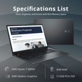 thumbnail image 2 of ASUS VivoBook S 15 Slim Laptop, 15.6" FHD Display, AMD Ryzen 7 5800H Processor, AMD Radeon Graphics, 8GB RAM, 512GB SSD, Windows 11 Home, Fingerprint Reader, Indie Black, S3502QA-DS71, 2 of 7