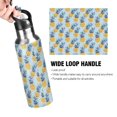 thumbnail image 4 of Yayeee 33oz Insulated Water Bottle Double Wall Stainless Steel with Flip Straw Lid, Blue Pineapple Pattern, 4 of 7