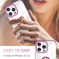 thumbnail image 6 of Casetego for iPhone 15 Pro Max Case,Shockproof Slim Fit Rugged Drop-Resistant Full Body Protective Cover with Ring Holder Stand Support Car Mount Case,Clear/Rose Gold, 6 of 7