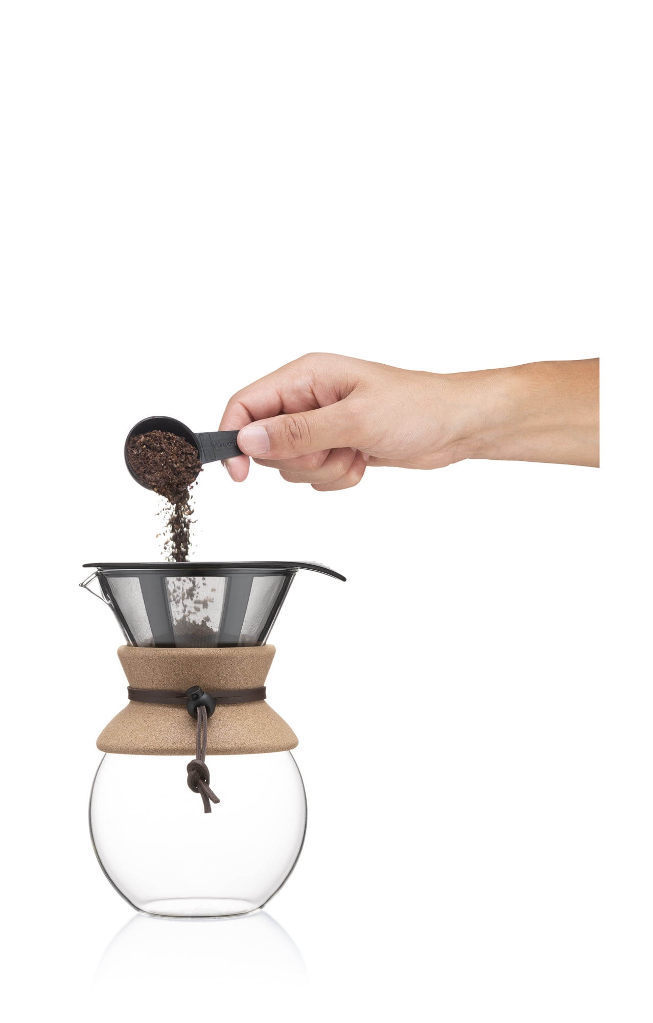 Bodum 34oz Pour Over Coffee Dripper w/ Reusable Stainless Steel Filter,  Brown, Cork 