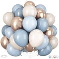 thumbnail image 1 of Globos HILAVO azul empolvado y dorado, 60 unidades, 30 cm, para decoración de fiestas, 1 of 9