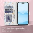 thumbnail image 6 of Decase for iPhone 14 Pro Max Wallet Case with Card Holder,Fashion PU Leather Phone Case,Flip Flower Pattern Cover,Shockproof TPU Inner Shell,E, 6 of 8