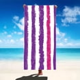 thumbnail image 1 of Toalla de playa de gran tamaño para adultos - Toalla de piscina ligera de poliéster a rayas | Toalla de viaje de baño sin arena de secado rápido para hombres y mujeres para acampar | 59x27 pulgadas, 1 of 6