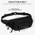 thumbnail image 6 of WATERFLY Unisex Large Capacity Running Walking Travel Nylon Fanny Pack Waist Bag,Black, 6 of 7