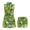 thumbnail image 2 of Uorisanigo Lucky Leaf Sleeveless Workout Athletic Dresses for Women 2 Pieces Size M Zip Up Collar Quick Dry Workout Golf Dresses Build in Shorts with Pockets, 2 of 7
