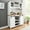 White, variant on WALYWIK 70'' Tall Farmhouse Coffee Bar Cabinet, Kitchen Hutch Storage with Sliding Barn Door, Kitchen Buffet with Wine Rack, Glass Holder, Wine Bar Cabinet for Dining Room, Living Room, Gray