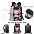 thumbnail image 6 of Uorisanigo School Backpack for Girls Boys Large Capacity Cherry Blossom Axolotl School Bag Kids Backpack Universal Fit Preschool, Elementary, Kindergarten Casual Daypack(17 Inch), 6 of 6