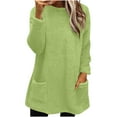 thumbnail image 3 of Blouse d'Hiver Ample à Manches Longues pour Femmes avec Poches - Haut à Col Rond Extensible pour Tenue Décontractée, 3 of 9