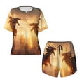 thumbnail image 4 of Lsque Castle Cool Fire Dragon Women's Short-Sleeved Pajama Set - 2 Piece Soft and Lightweight Sleepwear Set-3X-Large, 4 of 9