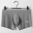 thumbnail image 4 of Boxer Briefs for Men Mens Solid Color Ice Silk Seamless One Piece Boxer Briefs, 4 of 9