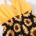thumbnail image 6 of Weebloom Baby Girl Romper Ruffles Sunflower Printed Backless Suspender Jumpsuit Girls Outfit Black 2-3 Years, 6 of 7