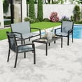 thumbnail image 4 of 4-Piece Outdoor Patio Furniture Set, Textilene Conversation Set with 1 Loveseat, 2 Armchairs and 1 Coffee Table, All-Weather Metal Frame Seating for Backyard, Garden, 4 of 8