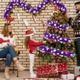 thumbnail image 4 of Purple Snowflake Christmas Tinsel Garland Winter Wonderland Garland Decor, Christmas Tree Wedding Birthday Decoration Metallic Foil Tinsel Garland-4th of July New Year Parties Home Wall Hanging Decor, 4 of 8