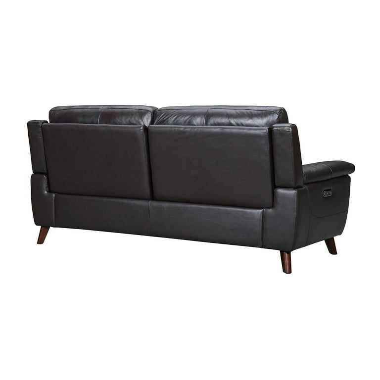 Armen Living Lizette 78 Leather Power Recliner Sofa with USB in Brown Walmart