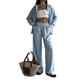thumbnail image 2 of Conjuntos Casuales de Mujer para Estar en Casa, Camisas de Larga con Botones y Pantalones de Pierna , Chándal Azul S, 2 of 9