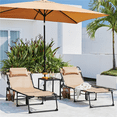 thumbnail image 3 of Renwick Outdoor Folding Tanning Chair with Face Hole, Beige, 3 of 12