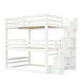 thumbnail image 6 of Euroco Full Size Triple Bunk Bed with Storage Staircase, 3 Beds in One, White, 6 of 12