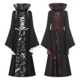 thumbnail image 1 of SUNSIOM Robe Médiévale Renaissance pour Filles Enfants Costume Halloween Vampire Cosplay Manches Évasées Col Montant Robe de Soirée, 1 of 10