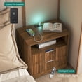 thumbnail image 3 of Nightstand with 2 Drawers,Smart Nightstand Bedside Tables with Night Light,Modern End Table for Bedroom,Living Room,Wood01, 3 of 7