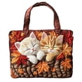thumbnail image 5 of Clearance! Vintage Quilted Canvas Cat Reusable Tote Gift Bags, Lightweight Travel Bag, Made of Natural Canvas with Handle, Cotton Shoulder Bag for Shopping Beach Work School, Gift for Friends(Cat A), 5 of 6