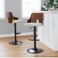 thumbnail image 3 of LumiSource Black Metal, Walnut Wood, Beige Fabric Ariana Adjustable Barstool - Set of 2, 3 of 4