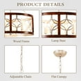 thumbnail image 3 of Cusp Barn  4-Light Rustic Wood Chandelier Shabby Hanging Lamp Farmhouse Drum Pendant Light Fixtures for Entryway Chrome, 3 of 5