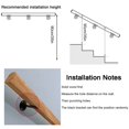 thumbnail image 4 of Pasamanos de escalera de madera, una sola pieza, kit completo con soporte de metal, barandilla de pared antideslizante para niños, interiores, bares,, 4 of 7