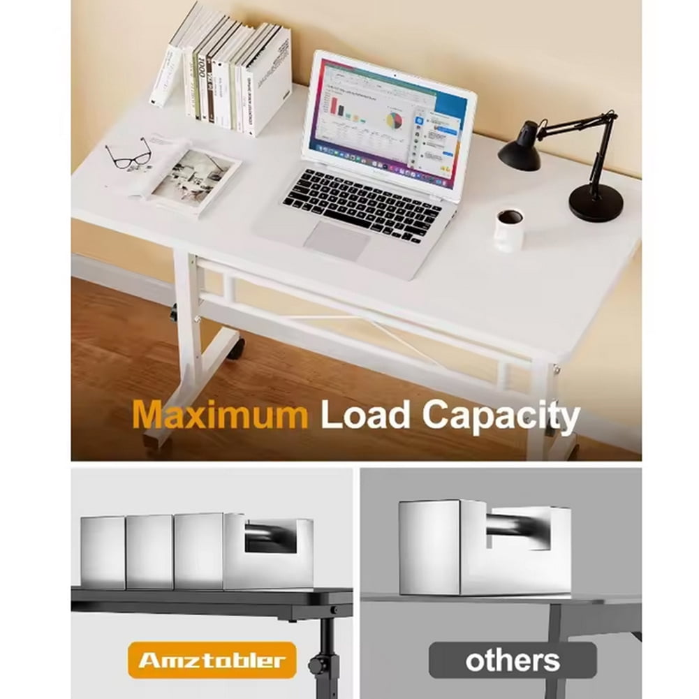 Shininglove 32" Mobile Standing Desk with Wheels – Adjustable Height Rolling Computer Desk for Home, Office & School