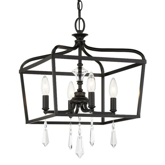 4447-66A-Minka Lavery-Laurel Estate - 4 Light Convertible Foyer-19.25 Inches Tall and 14.13 Inches Wide-Coal Finish -Traditional Installation