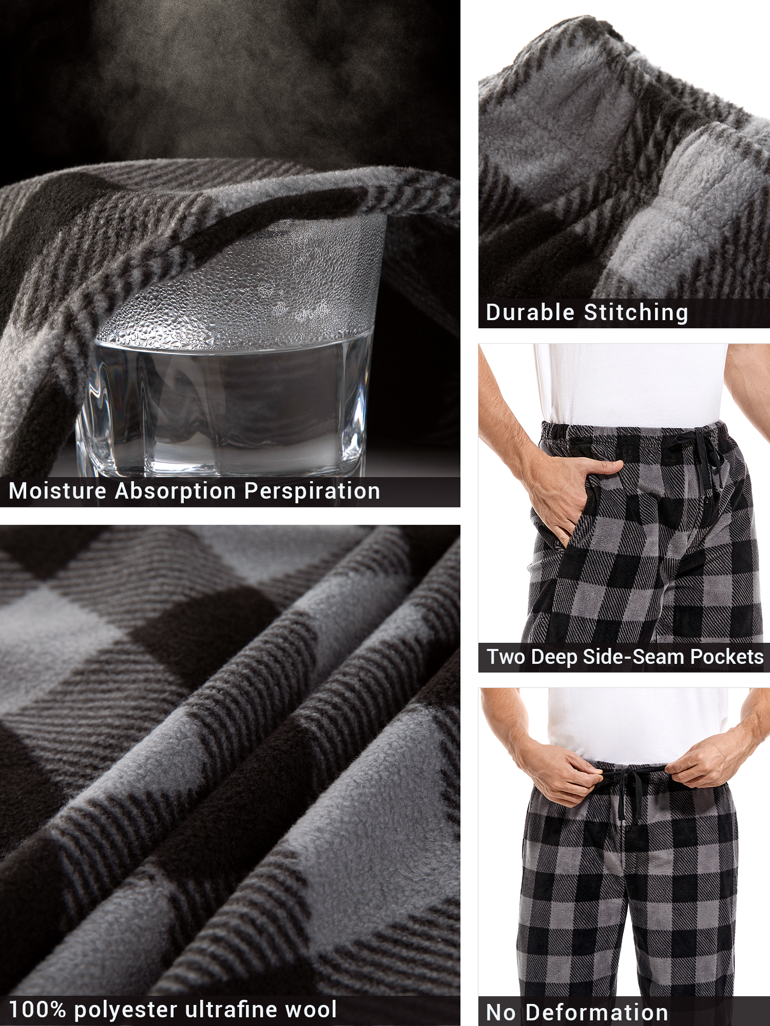 DG Hill Men's Plaid Fleece Pajama Pants, 3-Pack photo 6